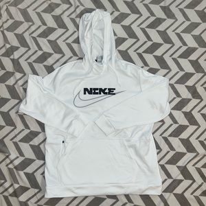 Nike Therma-Fit White Hoodie Pocket Zipper Pocket New Size XL Pullover
